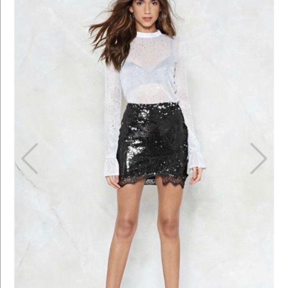 Nasty gal sequin skirt